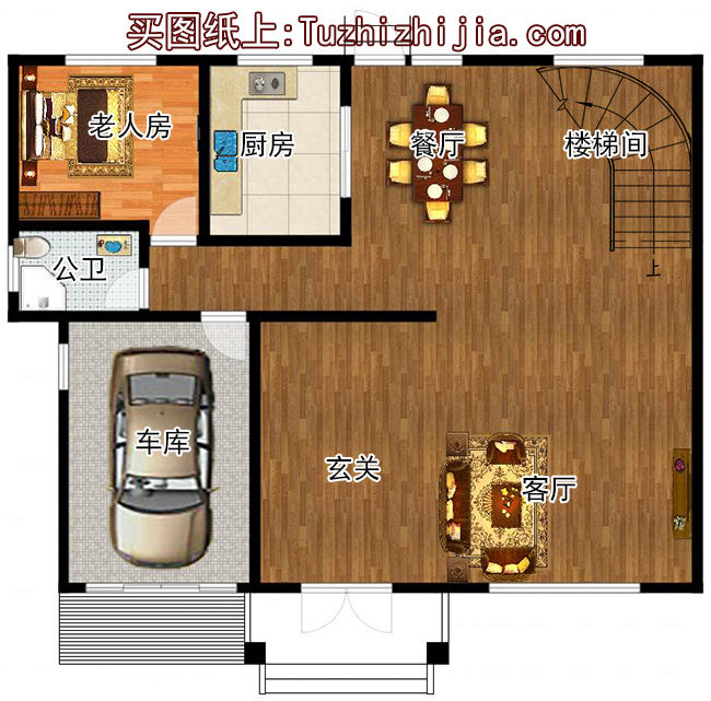 现代新中式四层复式别墅房屋设计图,旋转楼梯,含效果图