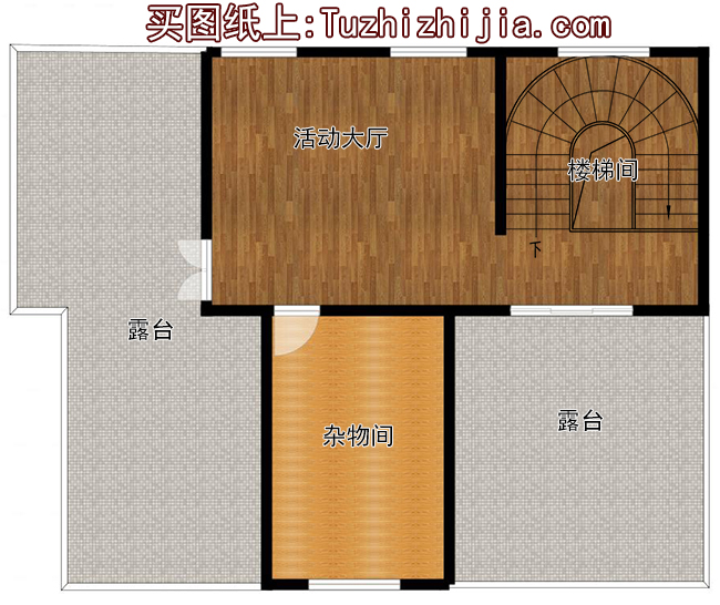 现代新中式四层复式别墅房屋设计图,旋转楼梯,含效果图