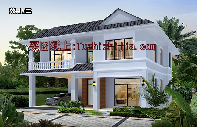 150平二层别墅房屋设计图,现代风格,造型精致