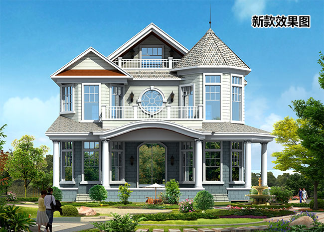 农村二层半楼房设计图及效果图,欧式风格