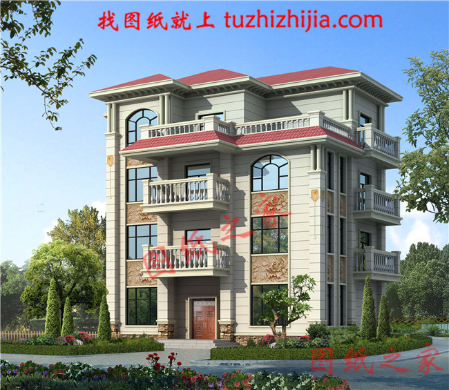 农村四层楼房设计图,占地120平方米,欧式风格,高端大气