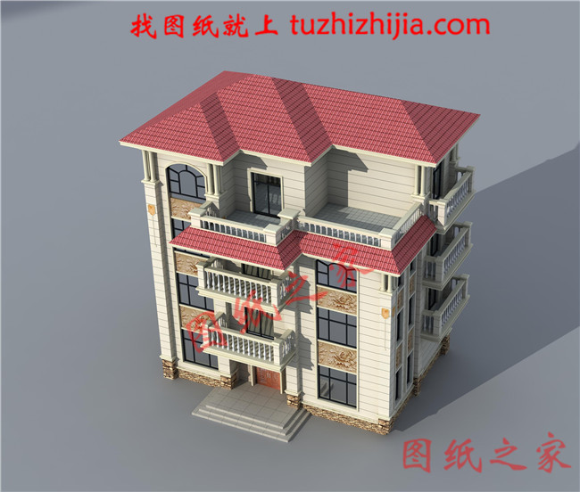 农村四层楼房设计图,占地120平方米,欧式风格,高端大气
