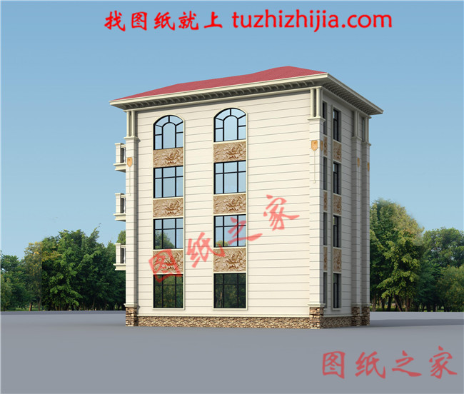 农村四层楼房设计图,占地120平方米,欧式风格,高端大气