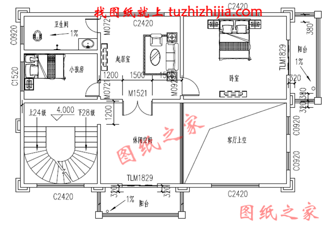 农村四层楼房设计图,占地120平方米,欧式风格,高端大气