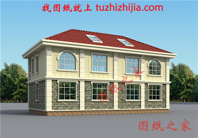 农村120平米两层楼的房子设计图,外观新颖