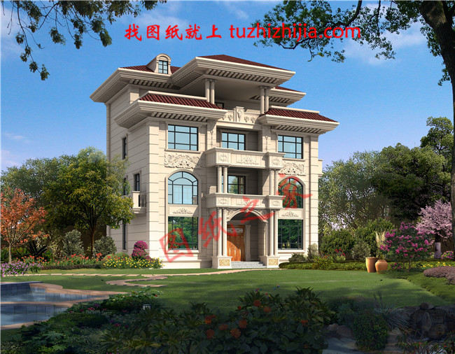 农村三间四层楼房设计图,农村轻奢型四层别墅