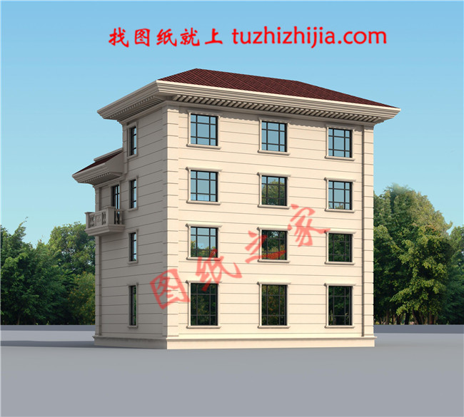 农村三间四层楼房设计图,农村轻奢型四层别墅