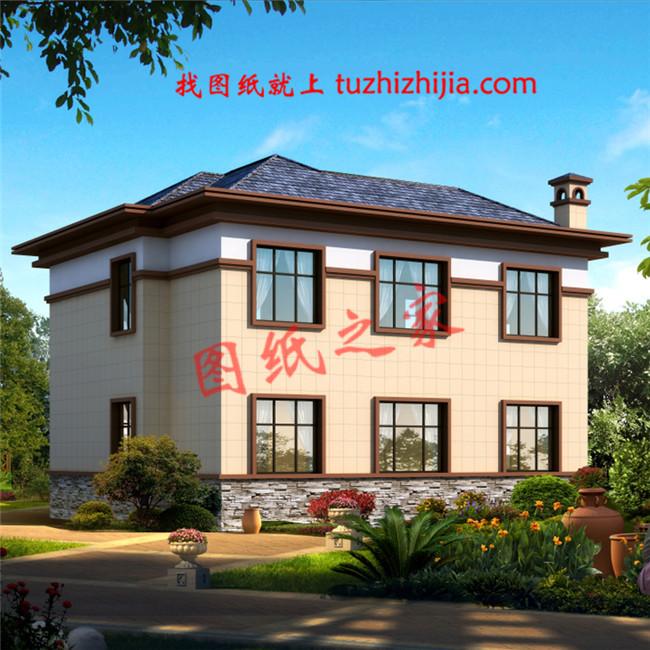 15万左右新中式二层别墅设计图平面图,占地110平米左右