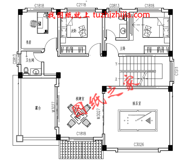 带车库四层别墅外观效果图及设计图纸,户型方正通透
