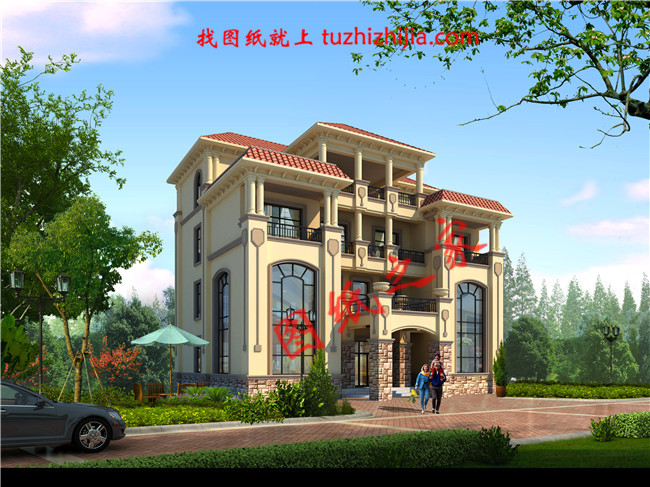 大气豪华四层别墅设计图纸,占地180平米左右