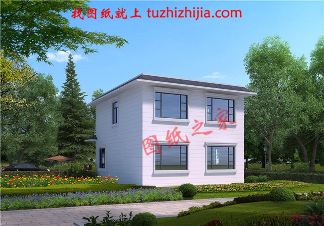 10万内2层小洋楼设计图,平屋顶,户型设计合理