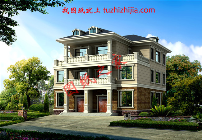 兄弟四间三层双拼别墅设计图,造价40万左右