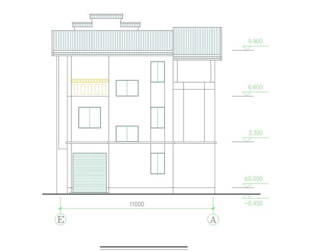 新中式农村三层自建房设计图纸带外观图,占地