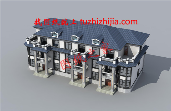 新农村三拼别墅三户连体别墅设计图,设计新颖美观