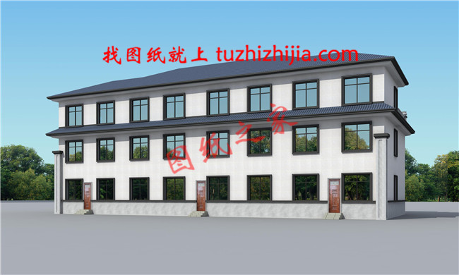 新农村三拼别墅三户连体别墅设计图,设计新颖美观