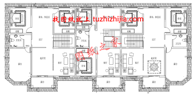 新农村三拼别墅三户连体别墅设计图,设计新颖美观