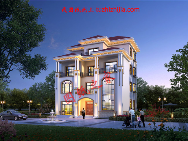 新农村四层独栋复式别墅设计图,设计豪华时尚