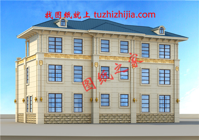 共用中堂双拼兄弟三层别墅设计图,简欧式风格