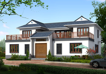 农村小型四合院设计效果图及施工图,传统中式,四面建房