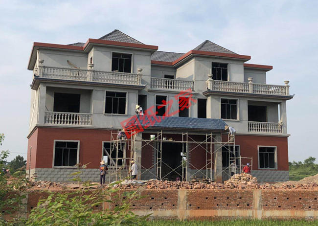 农村三层双拼别墅设计图,带外观效果图