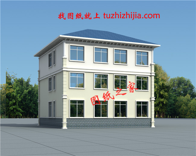 三层双拼别墅效果图及户型图,占地150平米