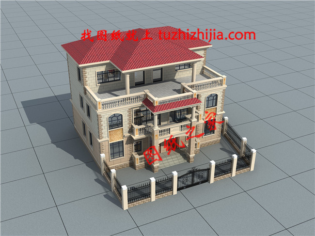 2019新款农村三层双拼自建房设计图,占地150平米左右,单户75平米