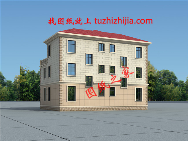 2019新款农村三层双拼自建房设计图,占地150平米左右,单户75平米