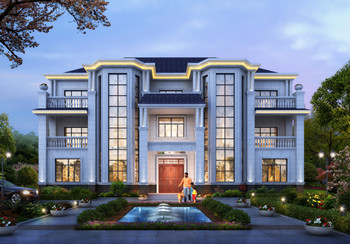 2026年独栋三层双拼别墅户型图,总占地面积300平方米左右