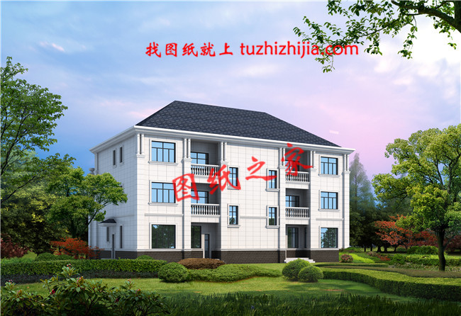 2019年独栋三层双拼别墅户型图,总占地面积300平方米左右