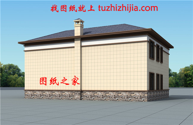 200平米新中式二层双拼楼房设计图,实用美观,单户面积100平米