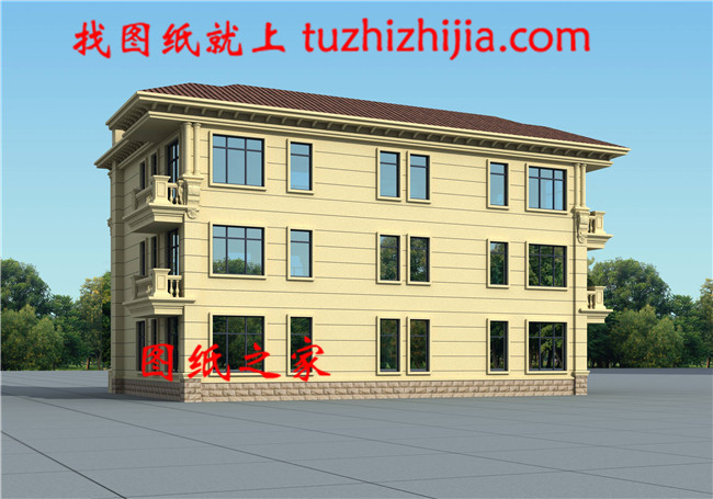 17X12米三层双拼别墅设计图,欧式风格