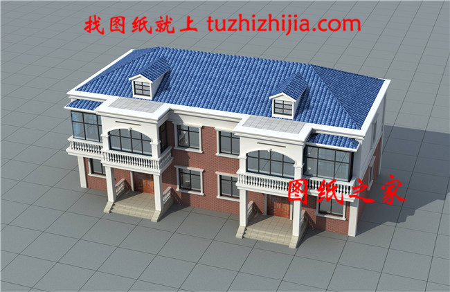 占地220㎡二层双拼自建别墅,屋顶带老虎窗