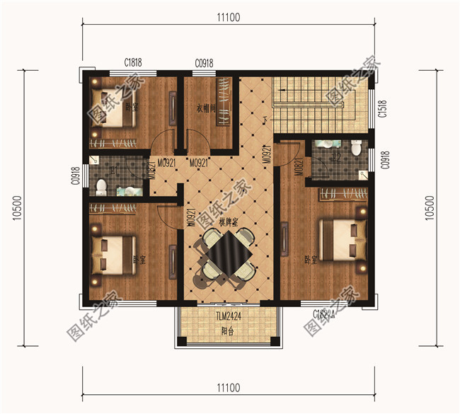 100平米左右欧式二层小别墅,多窗多阳台的设计