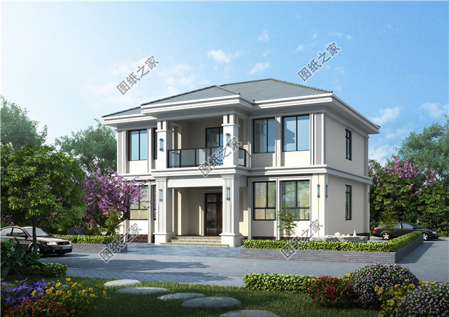 独栋经济型二层小别墅房屋设计图,含全套施工图效果图