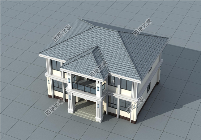 独栋经济型二层小别墅房屋设计图,含全套施工图效果图