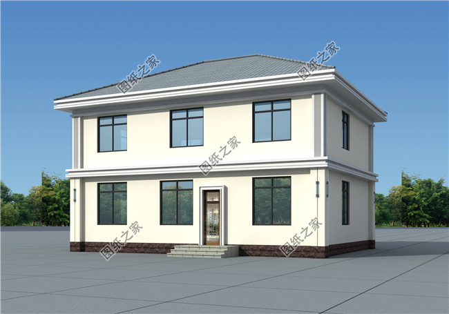 独栋经济型二层小别墅房屋设计图,含全套施工图效果图