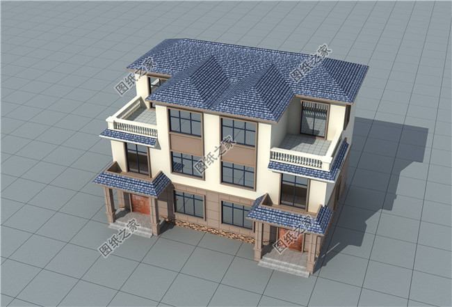 兄弟双拼三层小别墅设计图纸,占地160平方米左右