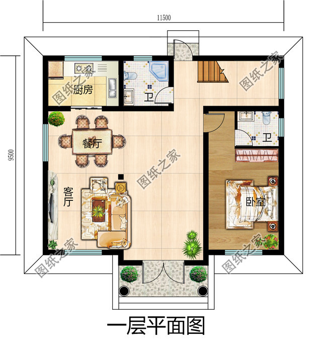 二层平顶别墅设计图,漂亮经济实用二层农村小别墅最新房屋设计图