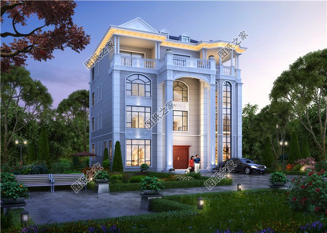 新款农村四层复式别墅设计图纸及效果图,外立面清新别致