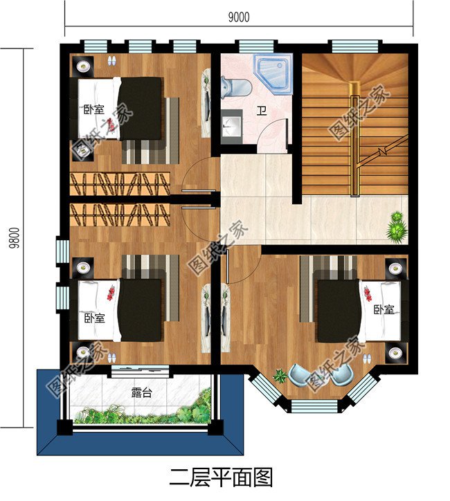 80平方米二层房屋设计图,造价10万左右