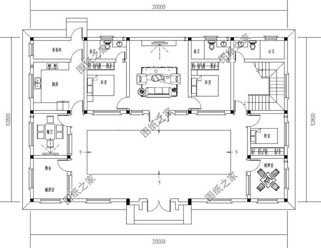 高端二层新中式四合院别墅设计图,含全套cad施工图
