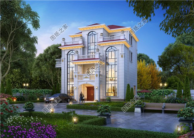 乡村高档四层豪华别墅图片,含全套CAD设计施工图