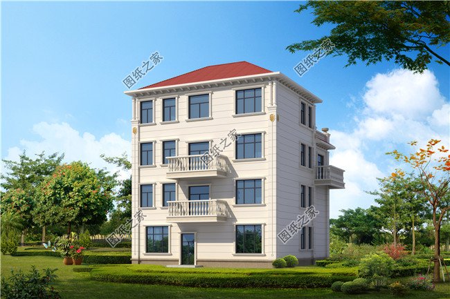 乡村高档四层豪华别墅图片,含全套CAD设计施工图