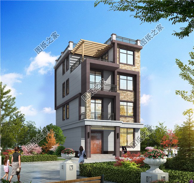 新农村三层半别墅设计图纸及效果图,带健身房