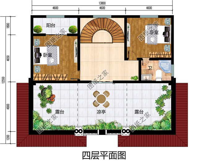 农村三间四层楼房设计图,农村轻奢型四层别墅