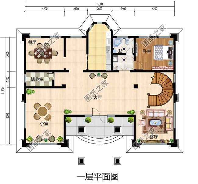 大气豪华四层别墅设计图纸,占地180平米左右