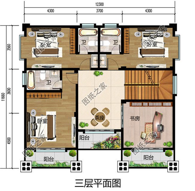 新农村四层独栋复式别墅设计图,设计豪华时尚