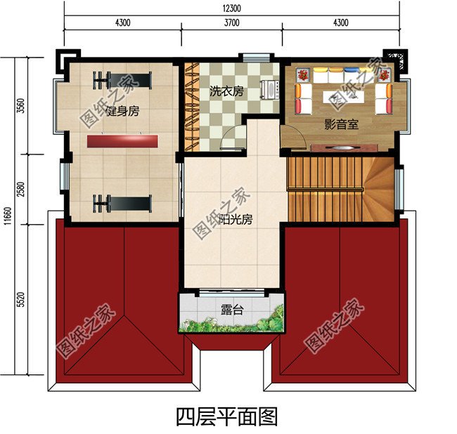 新农村四层独栋复式别墅设计图,设计豪华时尚