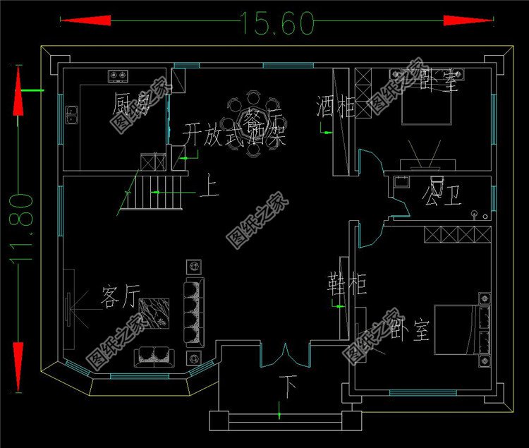 四层农村房子一层设计图