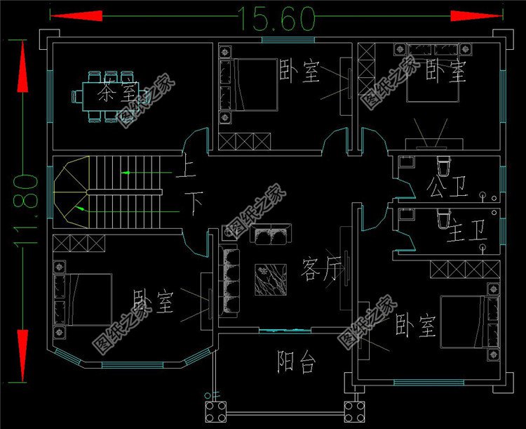 四层农村房子三层设计图